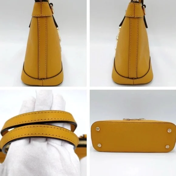 Henri Bendel Leather Hand Tote Shoulder Bag Bijou Camel With Crossbody Strap - Picture 7 of 15